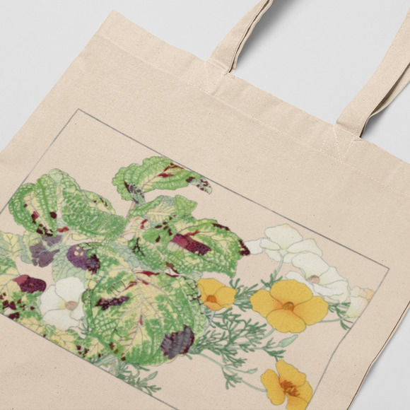 Japanese Coleus & Poppy Flower Tote Bag - Picture 3 of 5